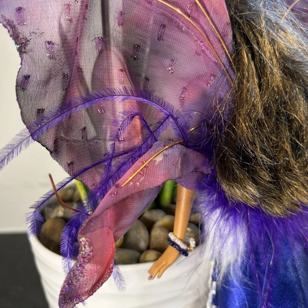 OOAK Custom Barbie Purple Blue Fairy Pixie W Wings 12